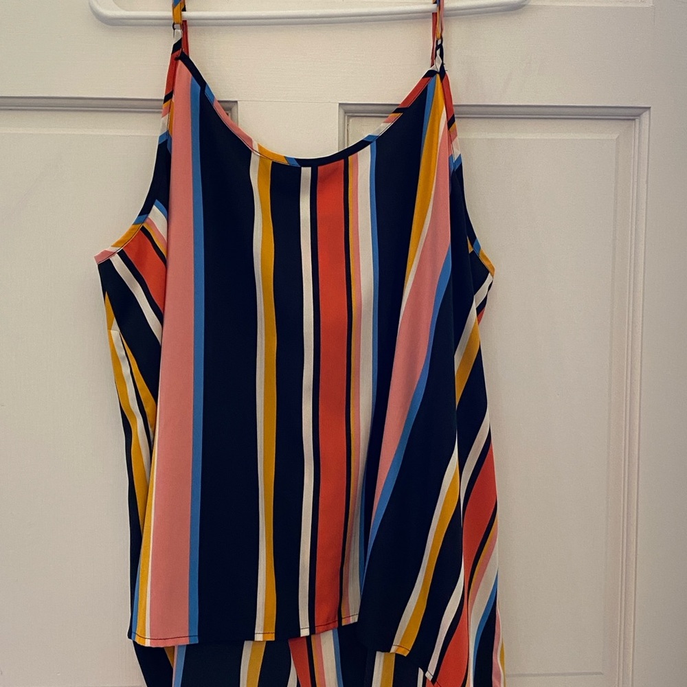 Chic Multi-colored stripes Tank - Spaghetti Strap Camisole style Women's size 24